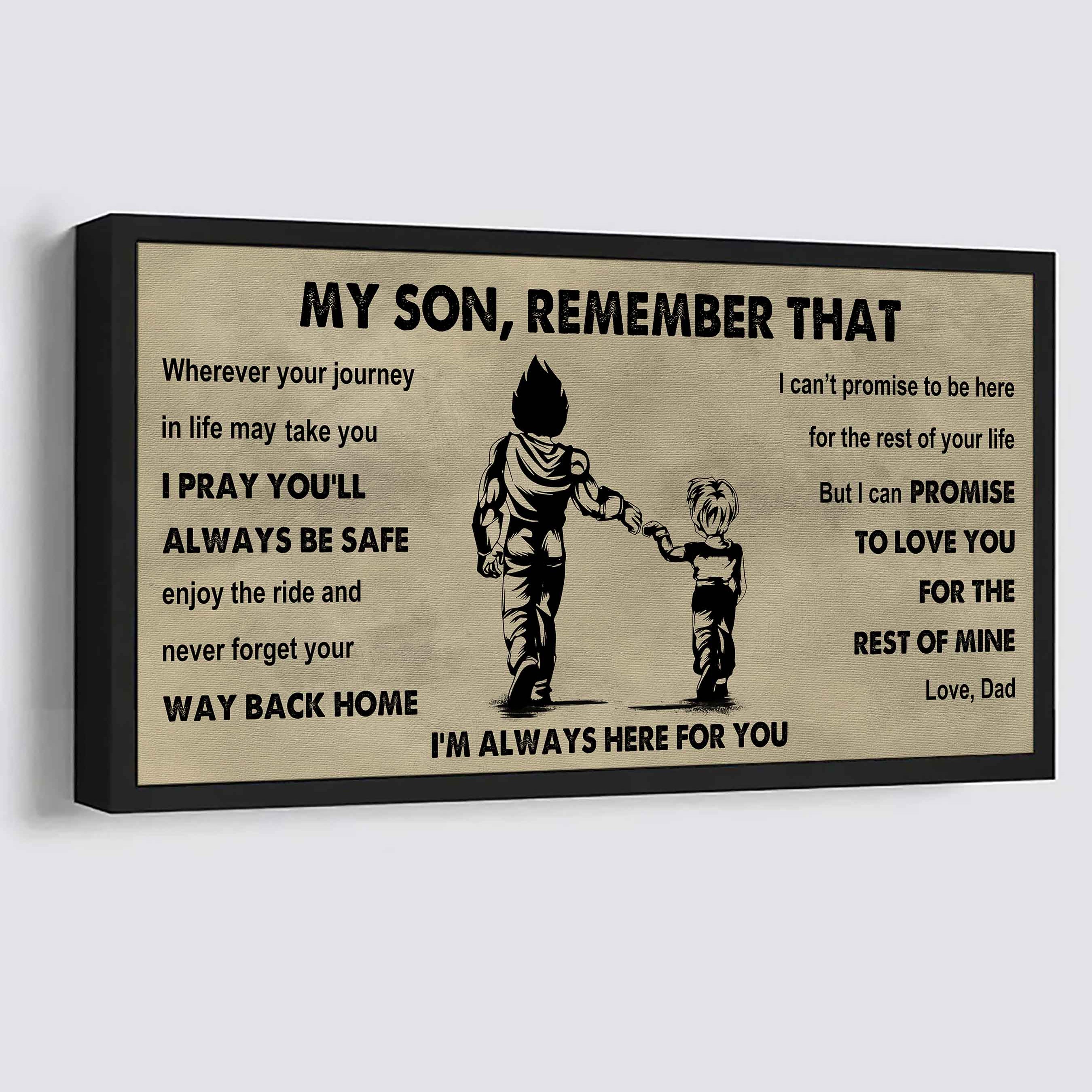 Personalized DRB Poster Canvas - My Son Remember That Never Forget Your Way Back Home