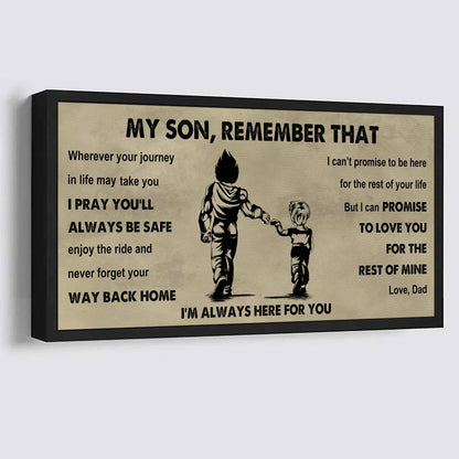 Personalized DRB Poster Canvas - My Son Remember That Never Forget Your Way Back Home