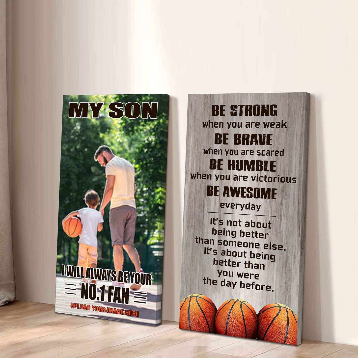 My Son Be Strong When You Are Weak Be Badass Everyday Set 2 Canvas Wall Art From Dad To Son