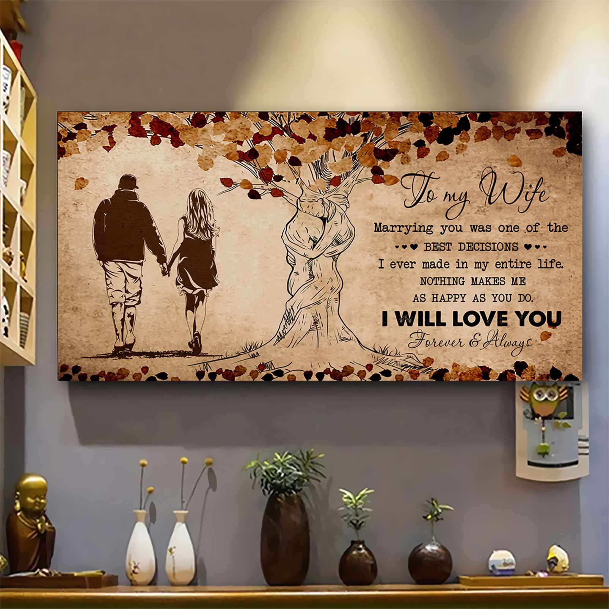 American Football Poster Canvas To My Wife Marrying You Was One Of The Best Decisions - I Will Love You Forever And Always Gift For Your Wife