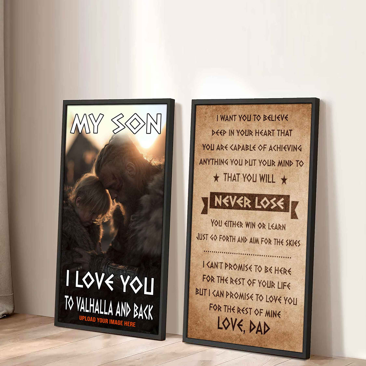 VK Canvas Set My Son I Love You Valhalla And Back Gift From Dad To Son