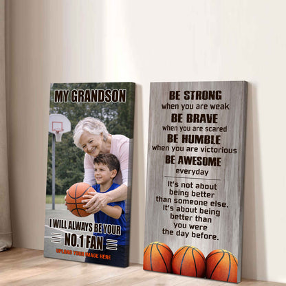 My Grandson Be Strong When You Are Weak Be Badass Everyday Set 2 Canvas Wall Art From Grandma To Grandson