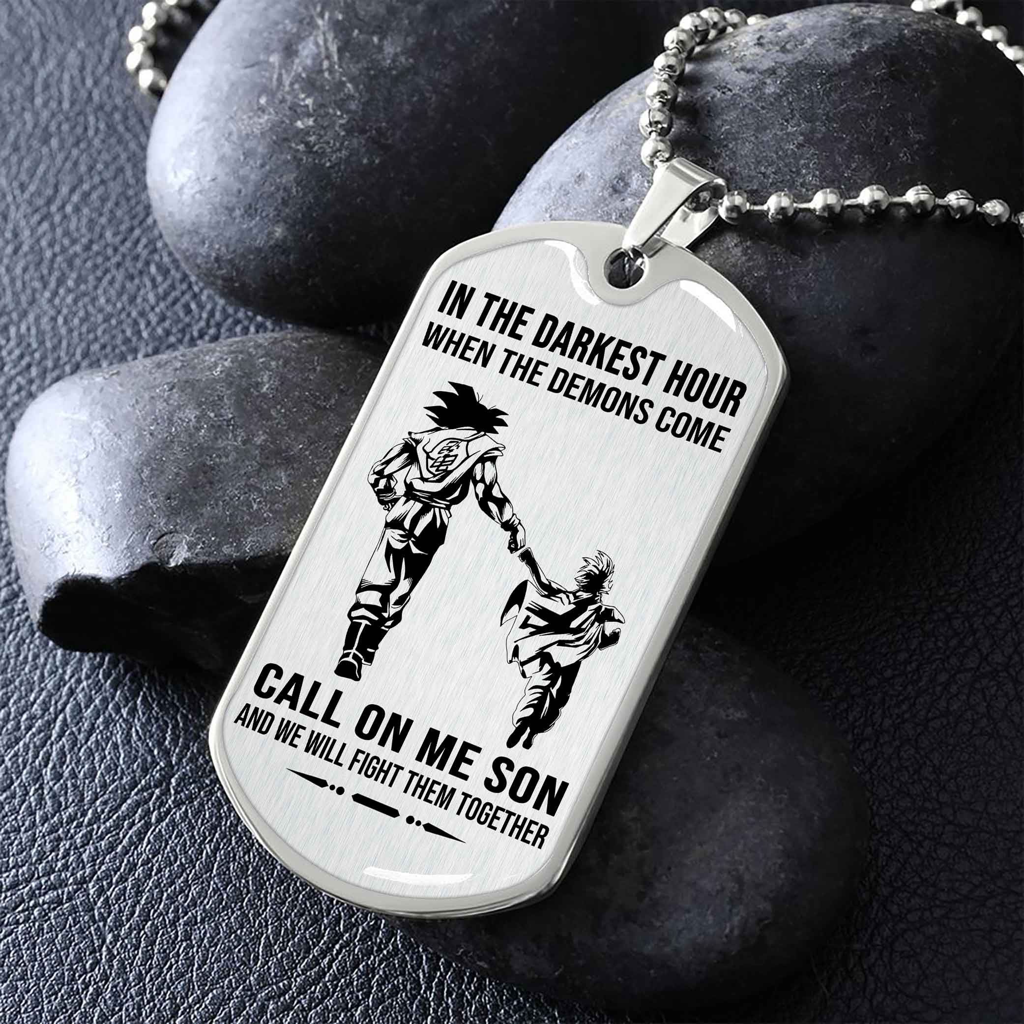 DRB Military Chain Silver Plated 18K Gold Plated Call On Me Son Gift For Your Son