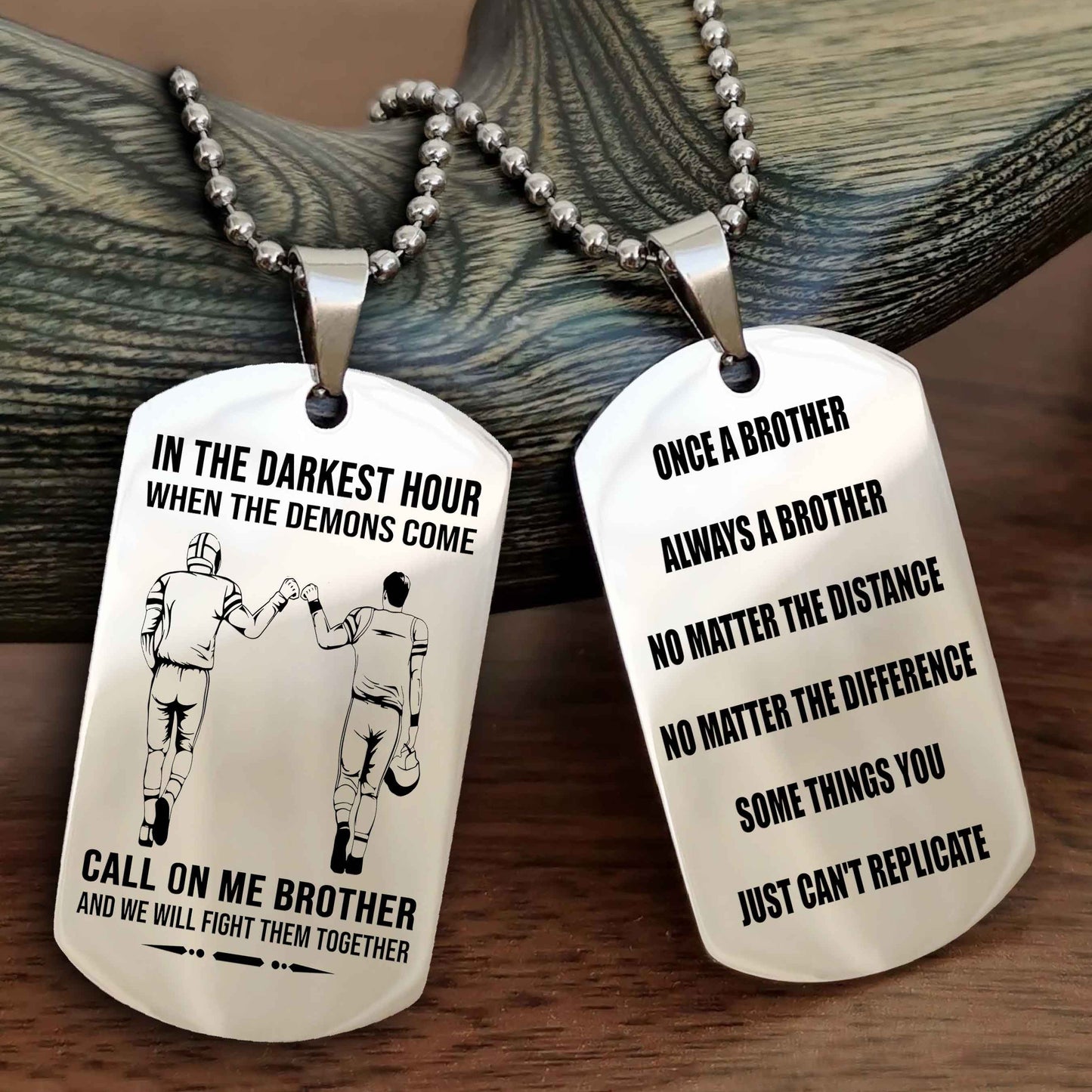 Soldier customizable engraved dog tag double sided gift from brother Once A Brother Always A Brother
