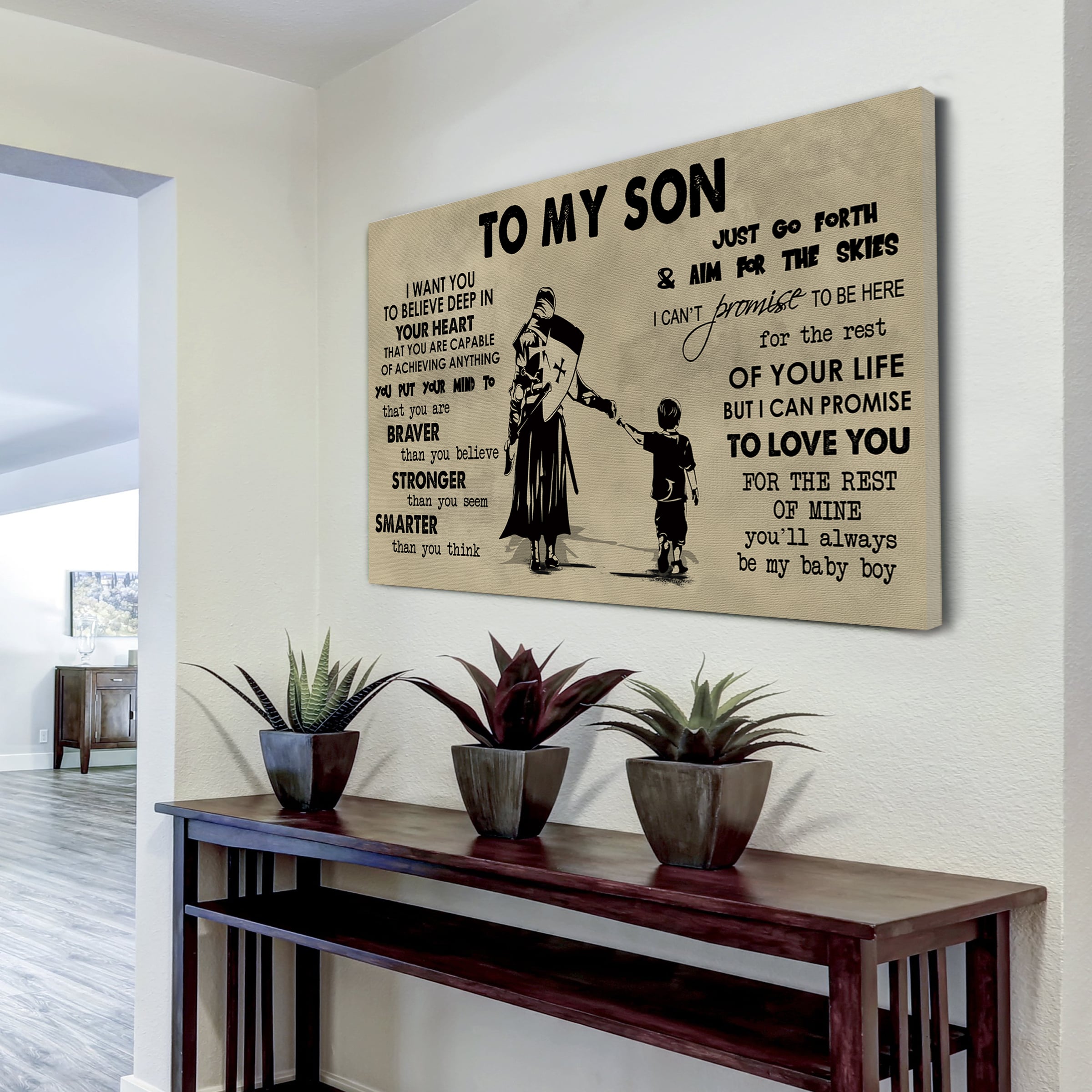 Canvas Poster Dad To Son You Are Braver Than You Believe You'll Always Be My Baby Boy