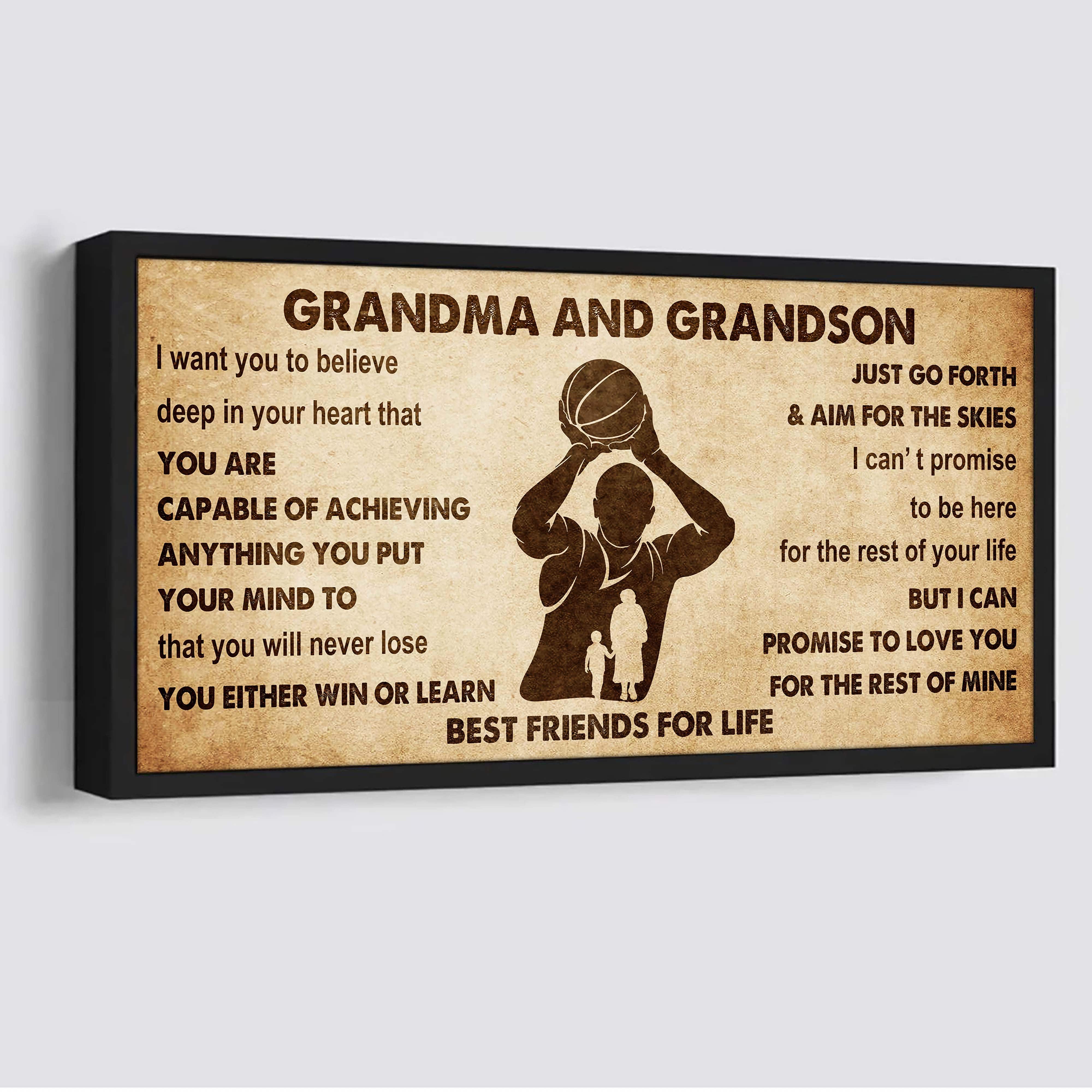 Personalized Grandma To Grandson Poster Canvas Father And Son Best Friends For Life - Message For Your Grandson Gifts For Him