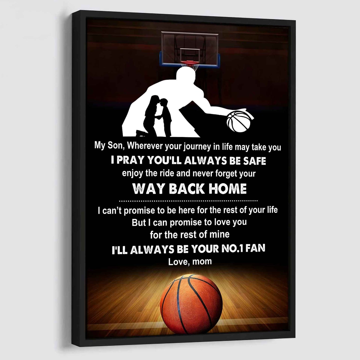 Baseball Poster Canvas Mom To Son - Never Forget Your Way Back Home I Will Always Your No 1 Fan