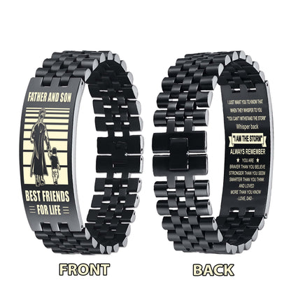 Viking NVL Personalized Double Sided Bracelet Father And Son Best Friends For Life - Message on the back side