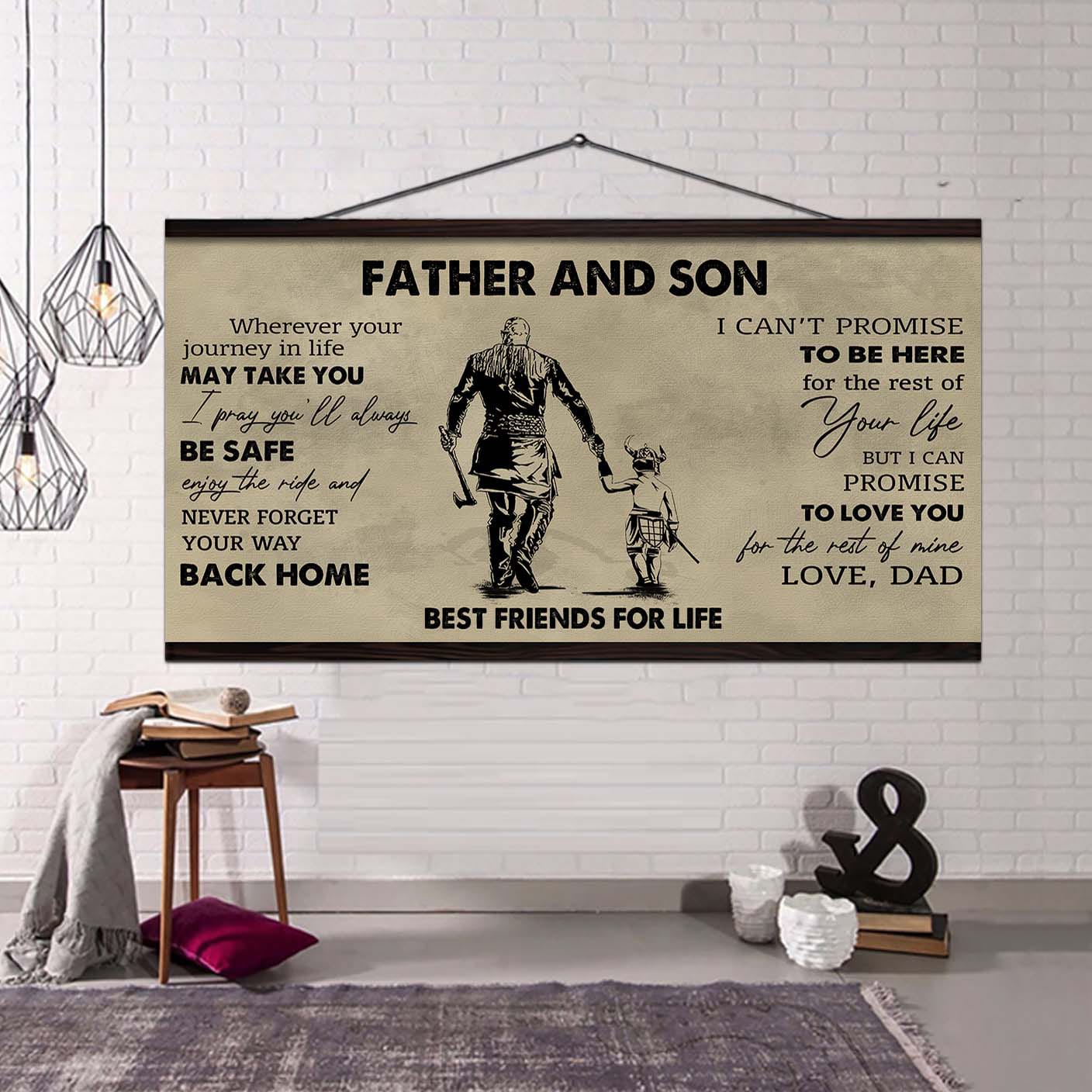 DRB Father And Daughter Best Friends For Life - Never Forget Your Way Back Home Poster Canvas Gift For Daughter From Father-Photo Upload