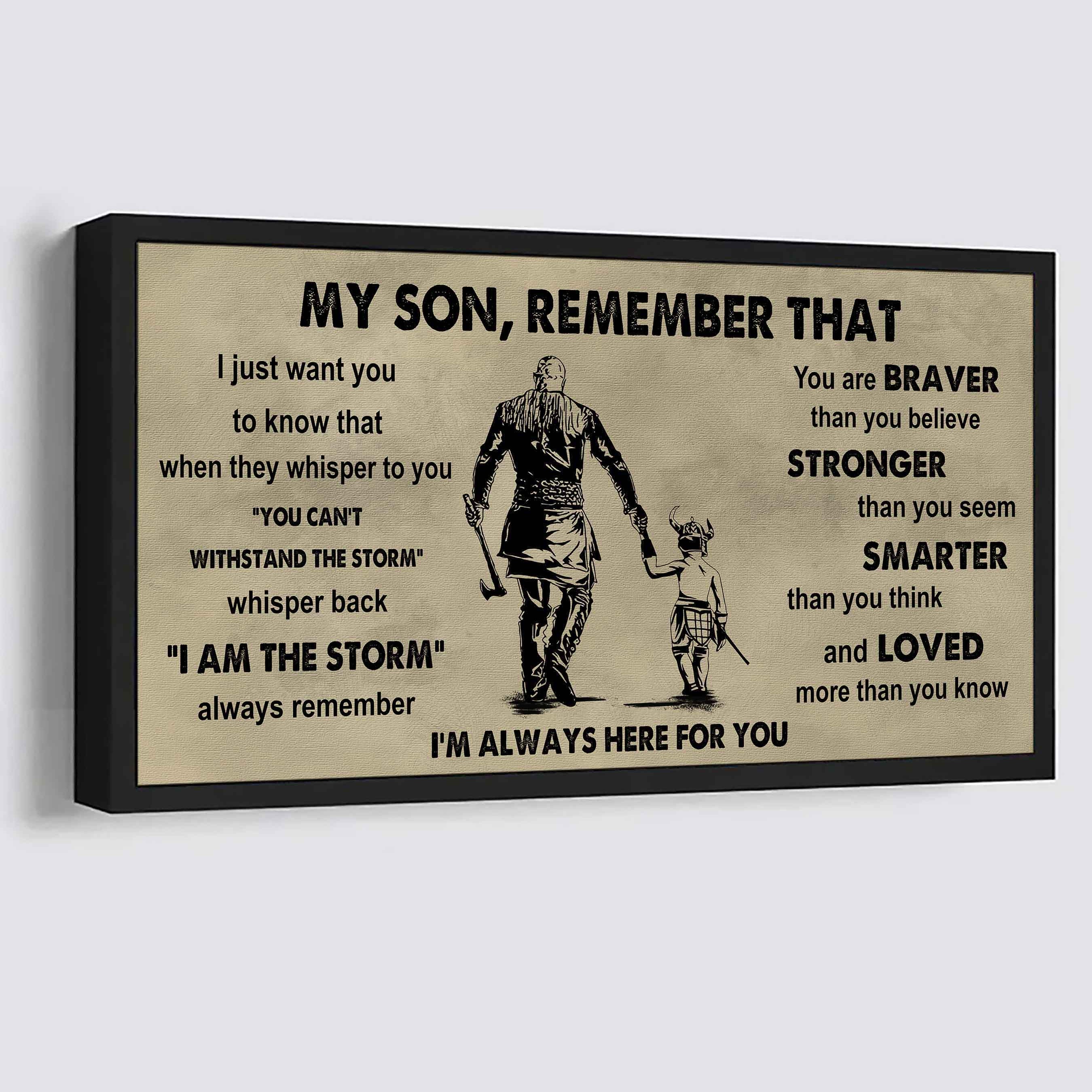 Personalized DRB Poster Canvas - My Son Remember That Whisper Back I Am The Storm