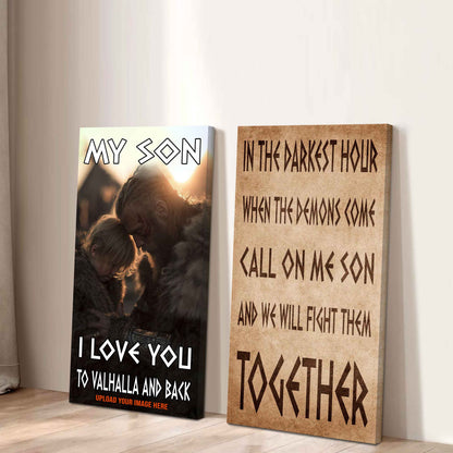 VK Canvas Set My Son I Love You Valhalla And Back Gift From Dad To Son