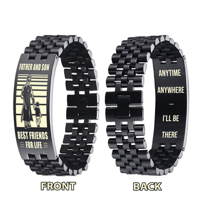 Viking WBH Personalized Double Sided Bracelet Father And Son Best Friends For Life - Message on the back side