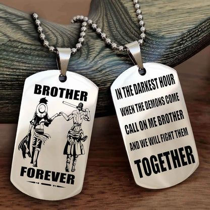 Police Personalized Double Sided Dog Tag For My Brother - Call On Me Brother And We Will Fight Them Together Gift For Your Friend