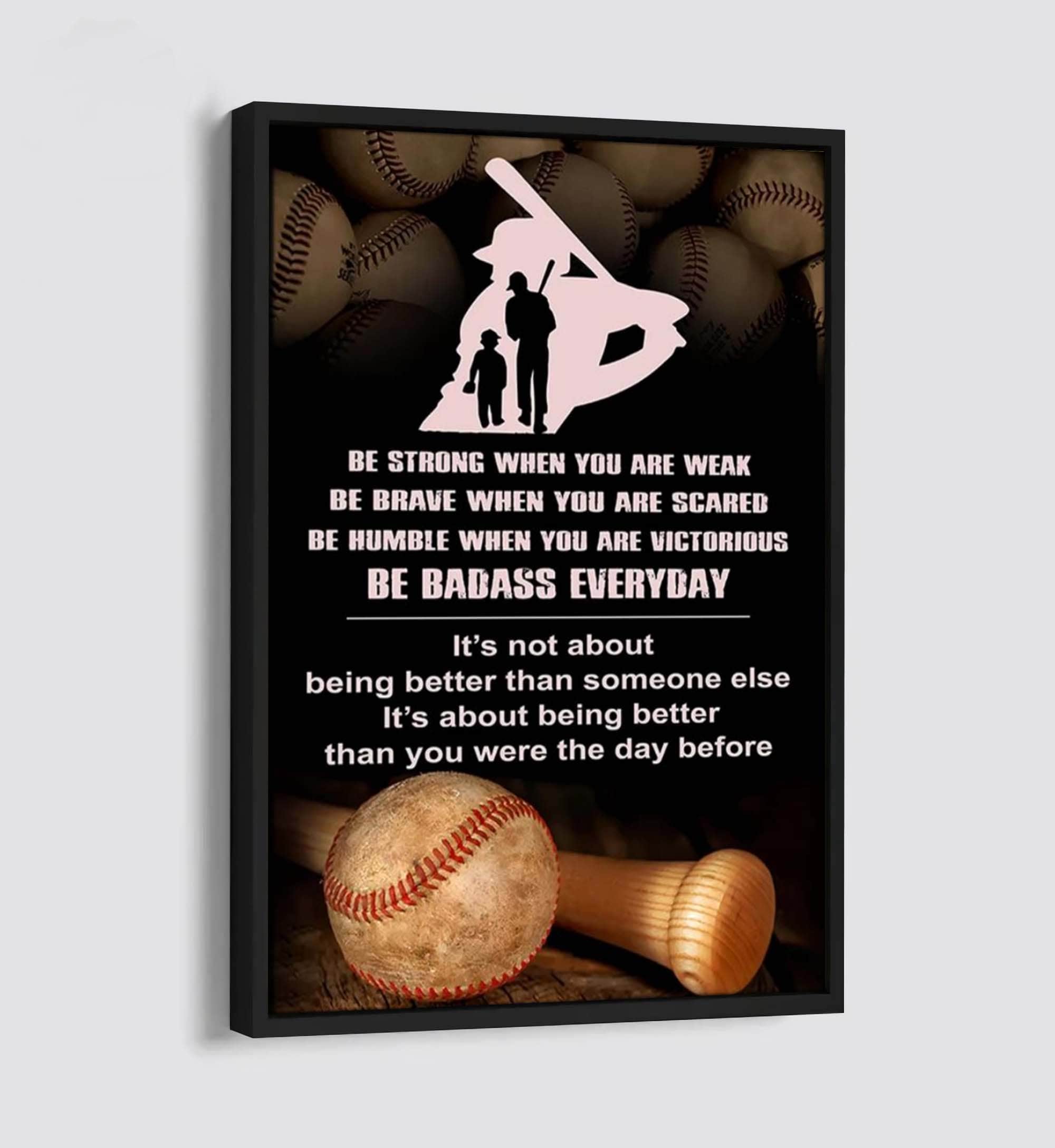 Baseball Canvas Poster To My Son It's Being Better Than You Were The Day Before Gifts For Son From Dad