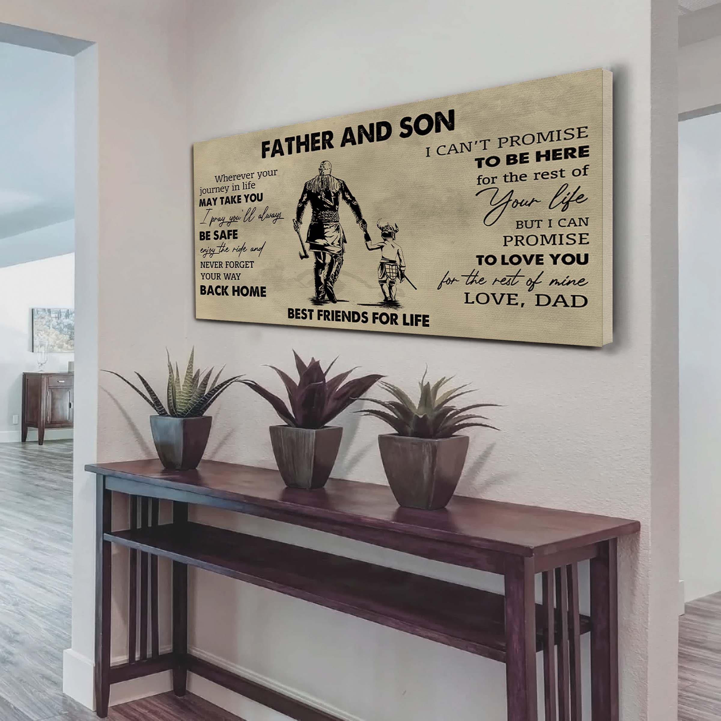 DRB Father And Son Best Friends For Life - Never Forget Your Way Back Home Poster Canvas Gift For Son From Father-Photo Upload