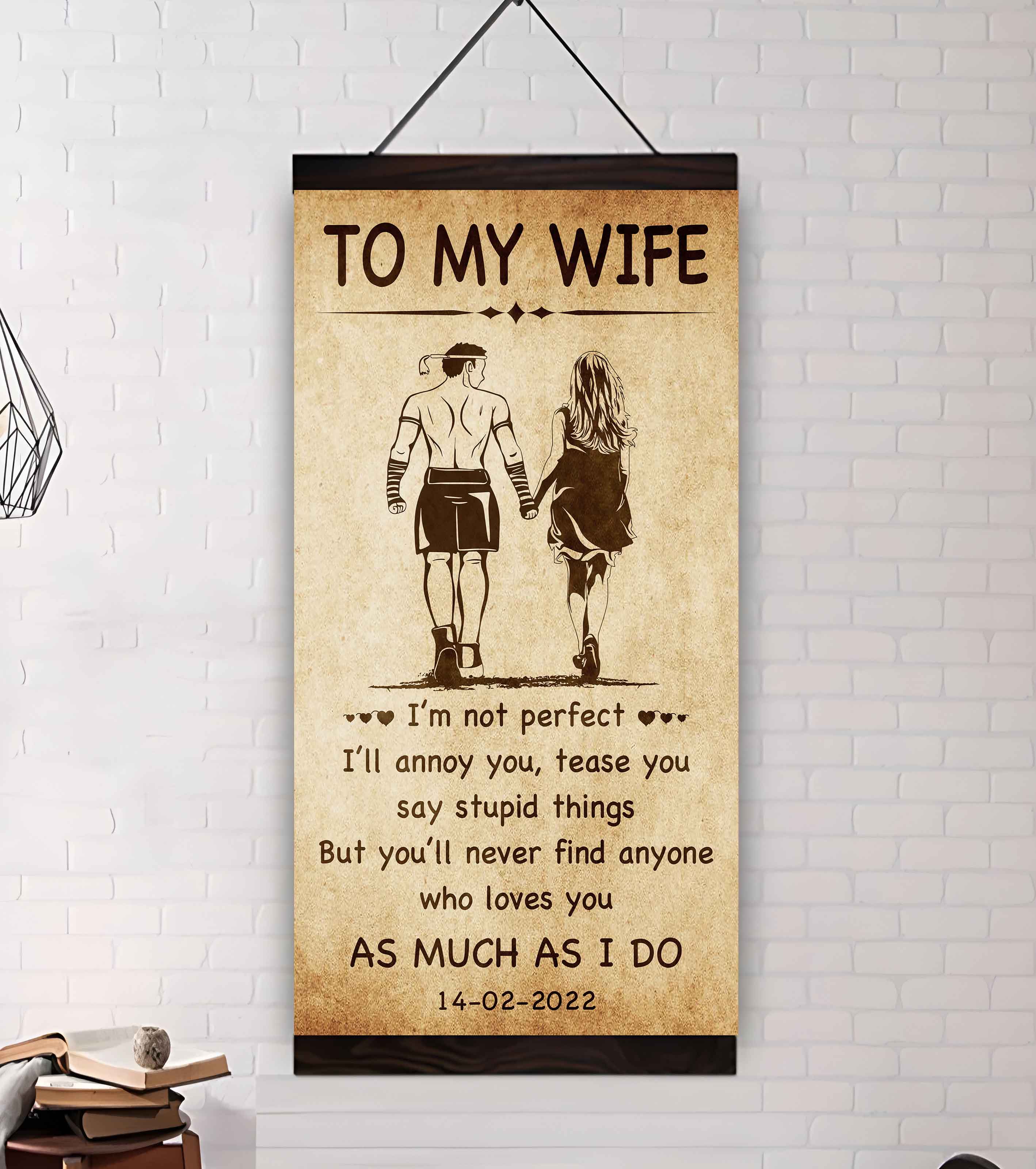 Biker Poster Canvas To My Wife - I Am Not Perfect