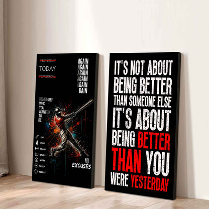 It's About Being Better Than You Were The Day Before Canvas Set Ready To Hang Gift For Your Son Your Friend