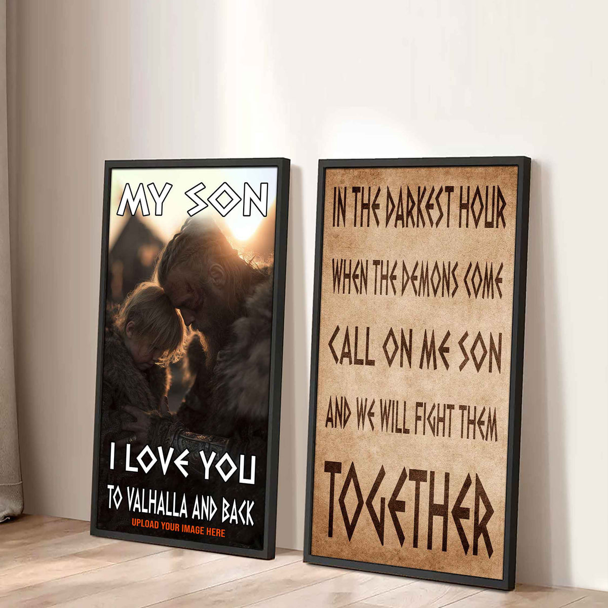 VK Canvas Set My Son I Love You Valhalla And Back Gift From Dad To Son