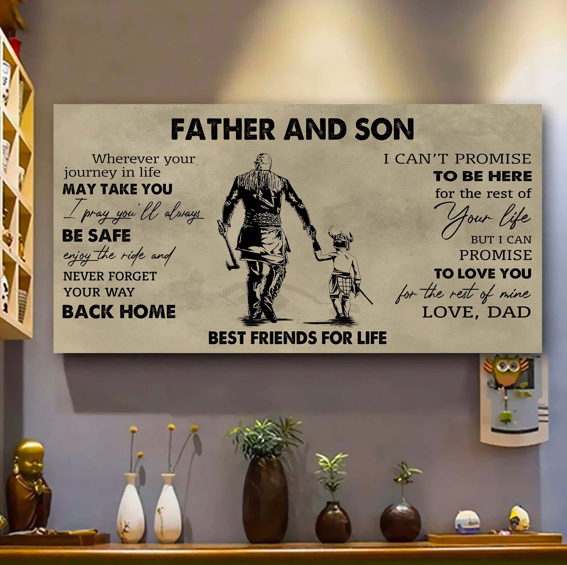 DRB Father And Daughter Best Friends For Life - Never Forget Your Way Back Home Poster Canvas Gift For Daughter From Father