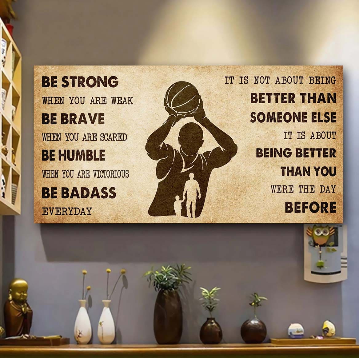 Soccer Poster Canvas From Dad To Son It Is Not About Being Better Than Someone Else - Be Strong When You Are Weak Be Badass Everyday