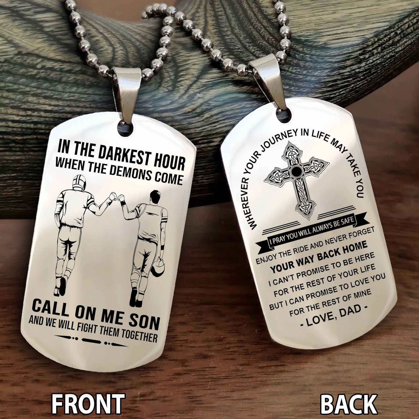 Special Version Double Side Dog Tag Call On Me Son And We Will Fight Them Together - Cross Never Forget Your Way Back Home