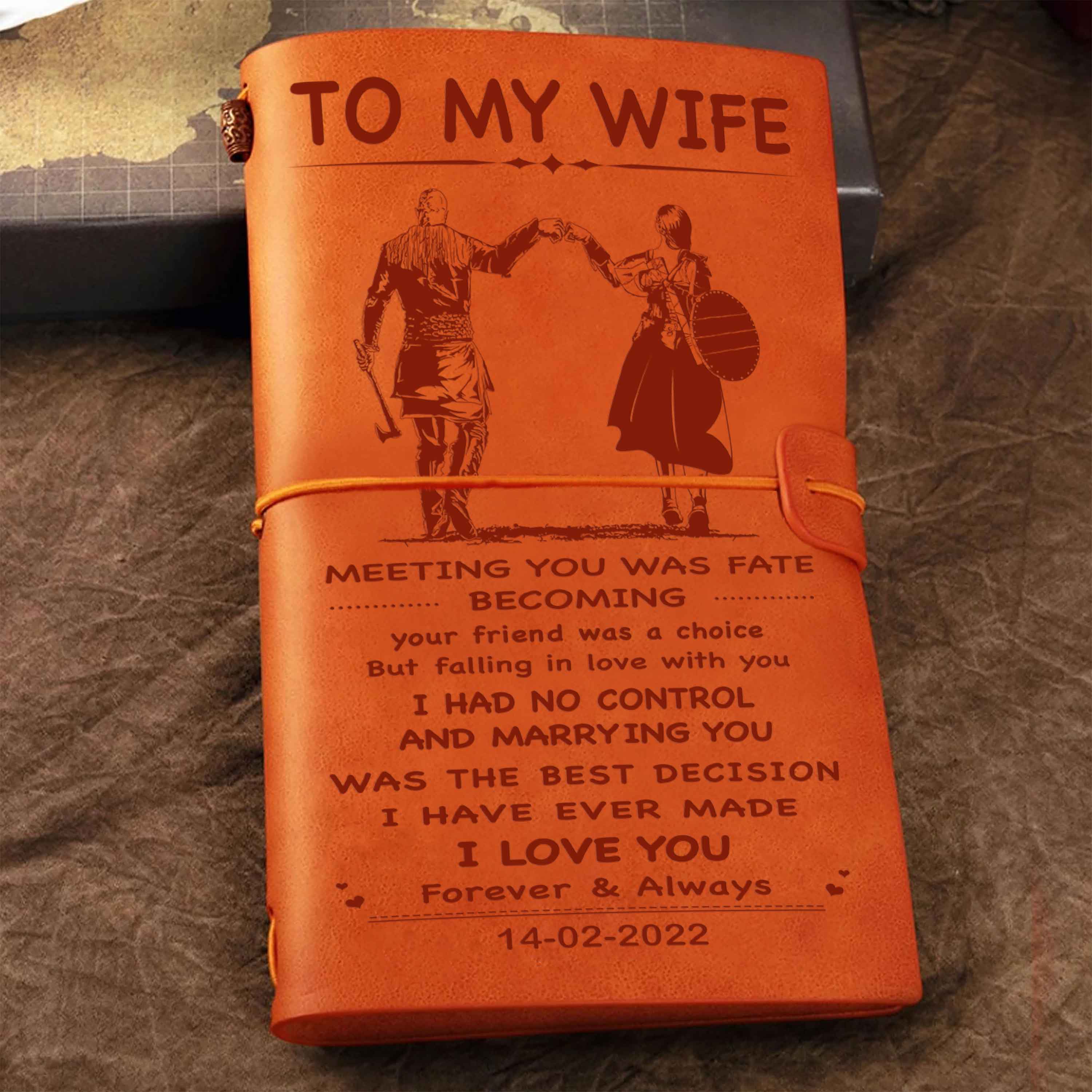 Valentines gifts Vintage Journal Husband to Wife Meeting you was fate I love you forever and always