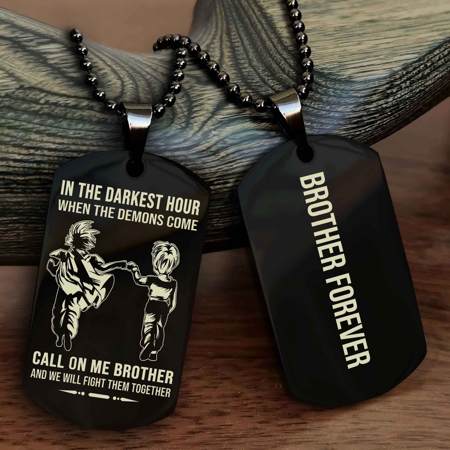 Sport Bike Customizable engraved black dog tag double sided gift from brother, brother forevers