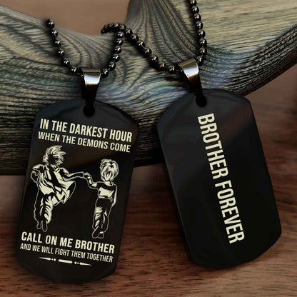 Sport Bike Customizable engraved black dog tag double sided gift from brother, brother forevers