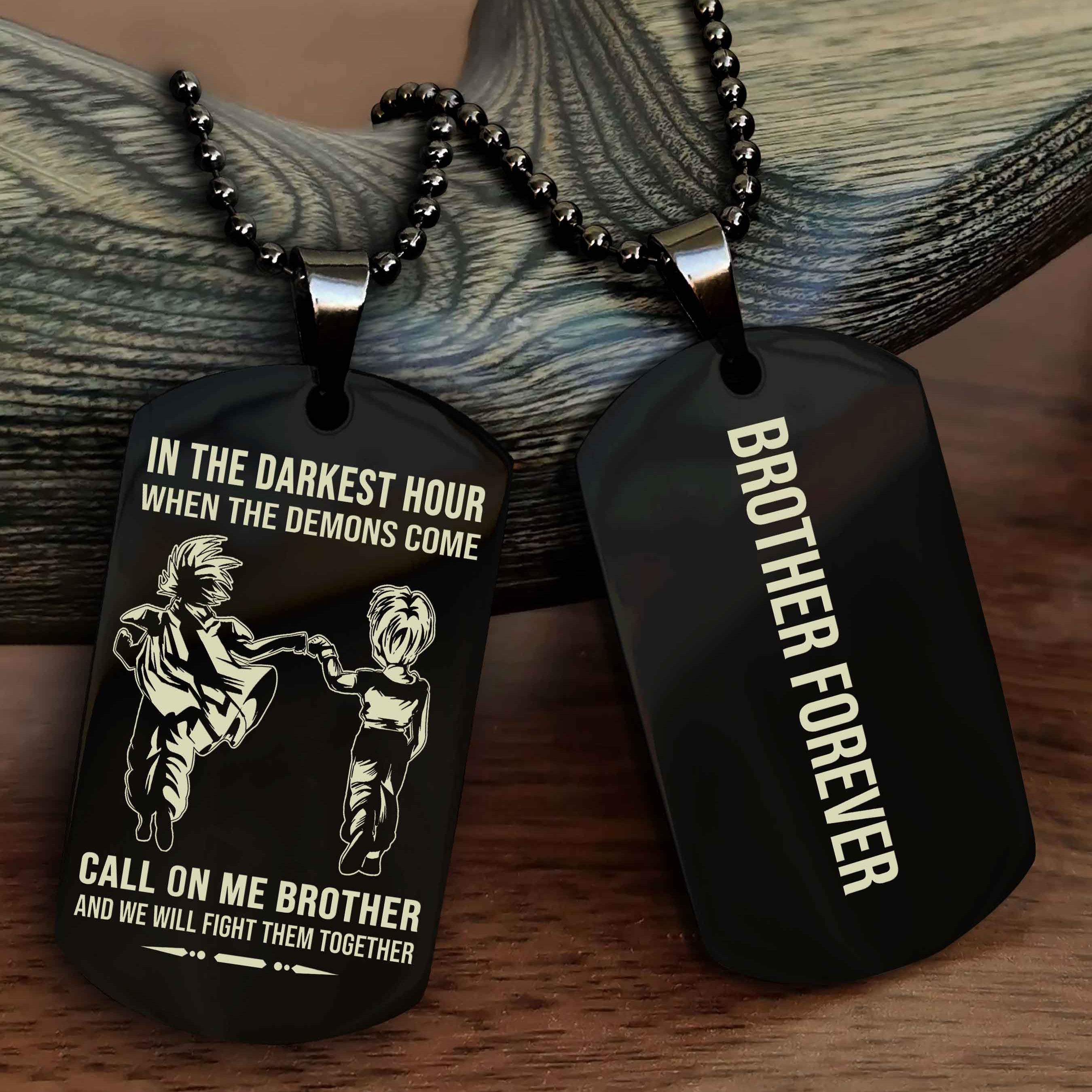 Cowboy Customizable engraved black dog tag double sided gift from brother, brother forevers