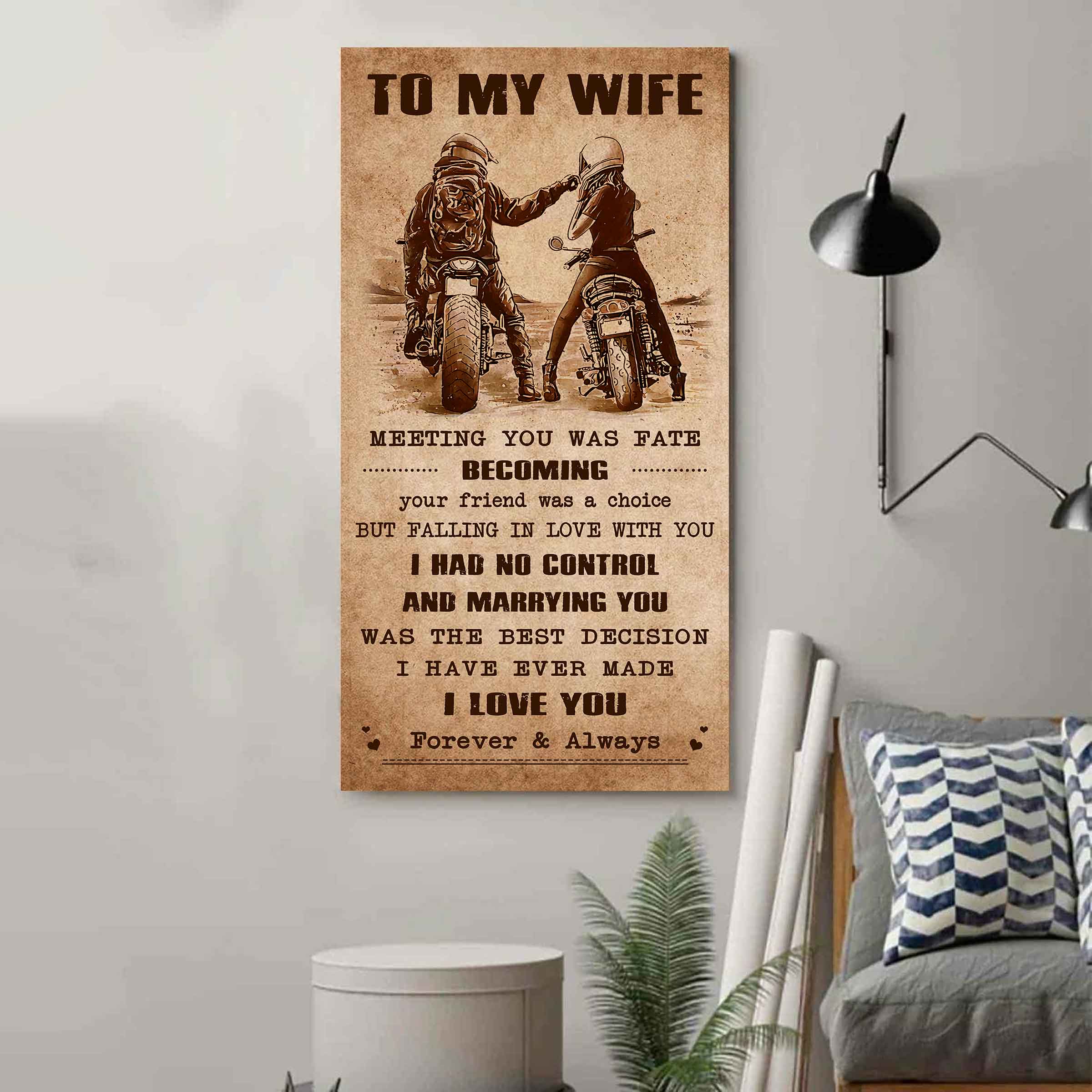 Family Poster Canvas To My Wife Meeting You Was Fate - I Love You Forever And Always Gift For Your Wife