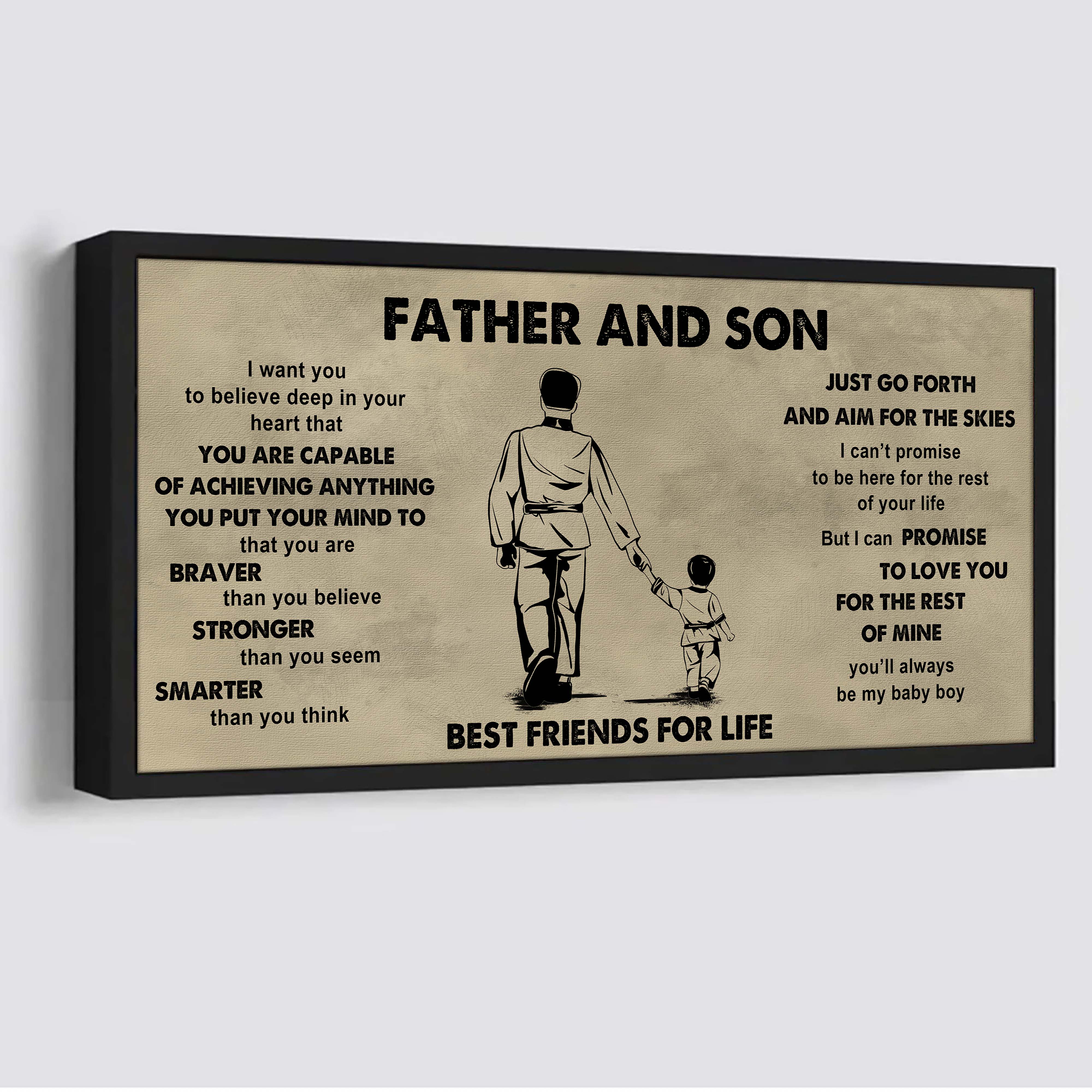 Family Father And Son Best Friends For Life - That You Are Braver Than You Believe Poster Canvas Gift For Son From Father