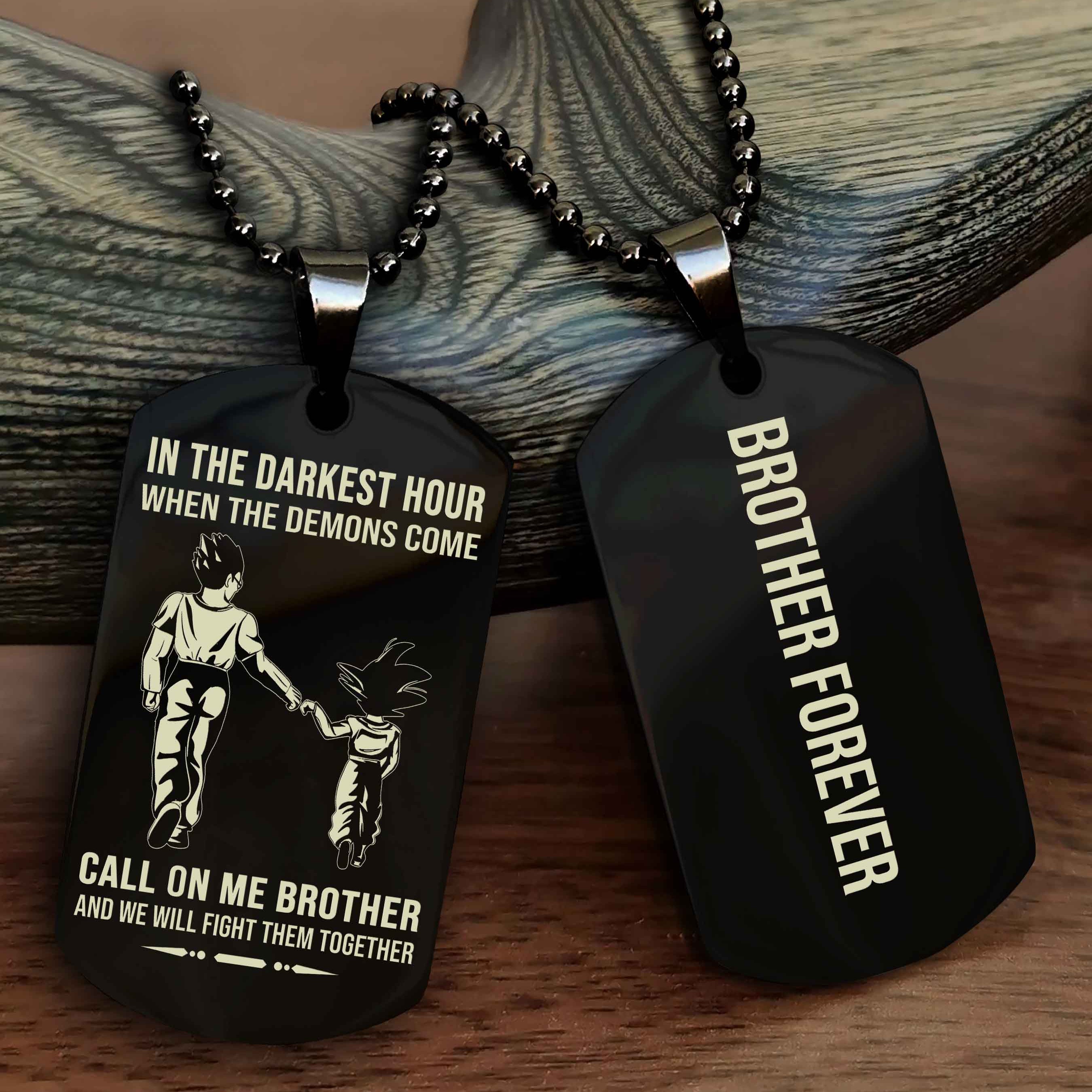 Cowboy Customizable engraved black dog tag double sided gift from brother, brother forevers