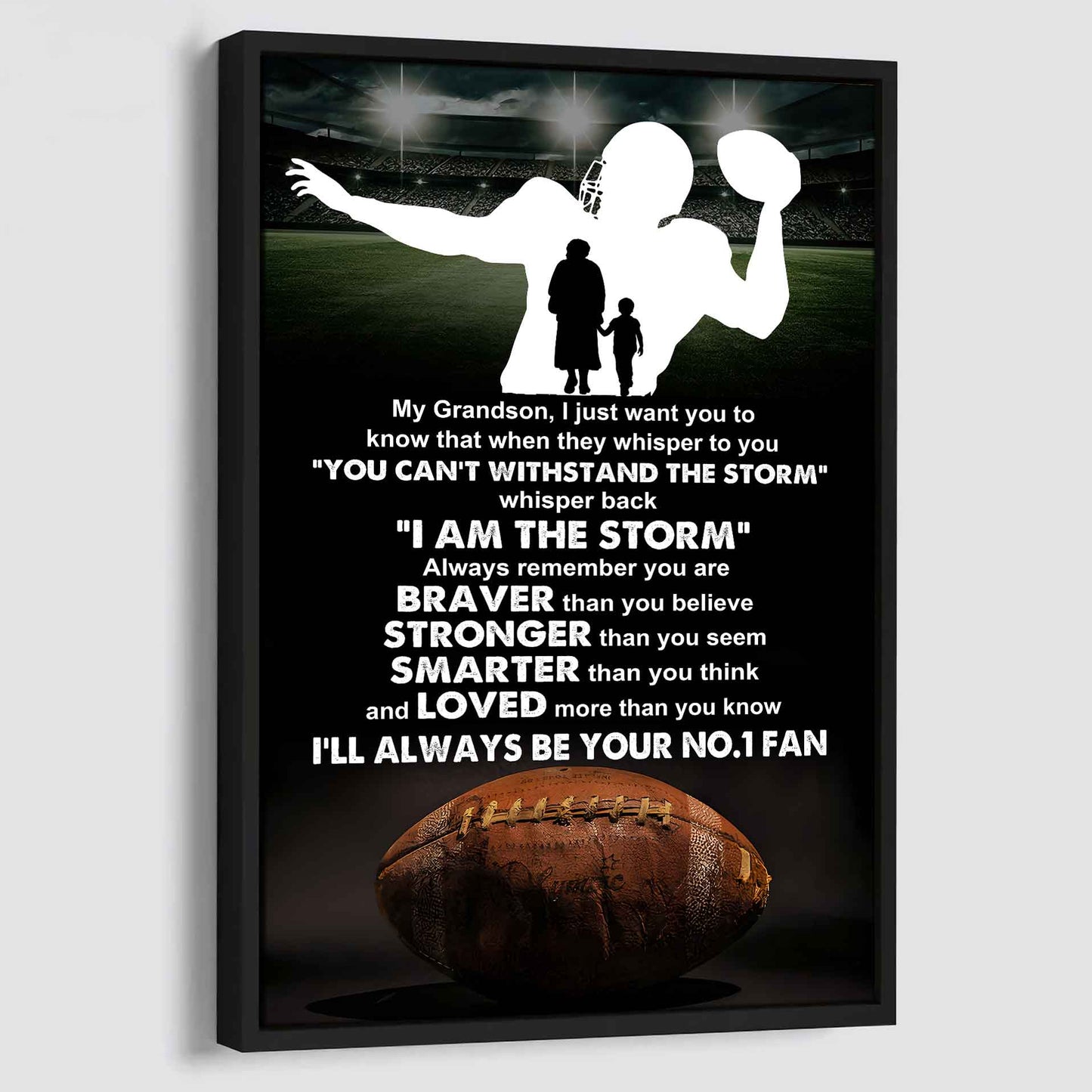 Baseball Poster Canvas Grandma To Grandson - Whisper Back I Am The Storm I Will Always Your No 1 Fan