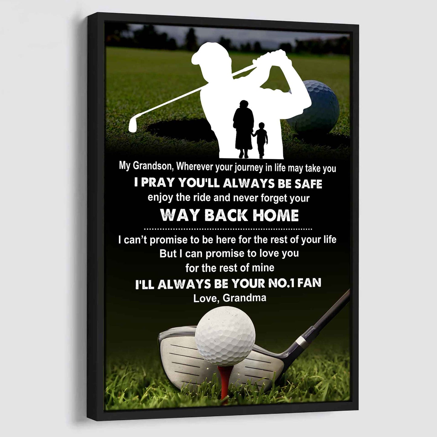 Baseball Poster Canvas Grandma To Grandson - Never Forget Your Way Back Home I Will Always Your No 1 Fan