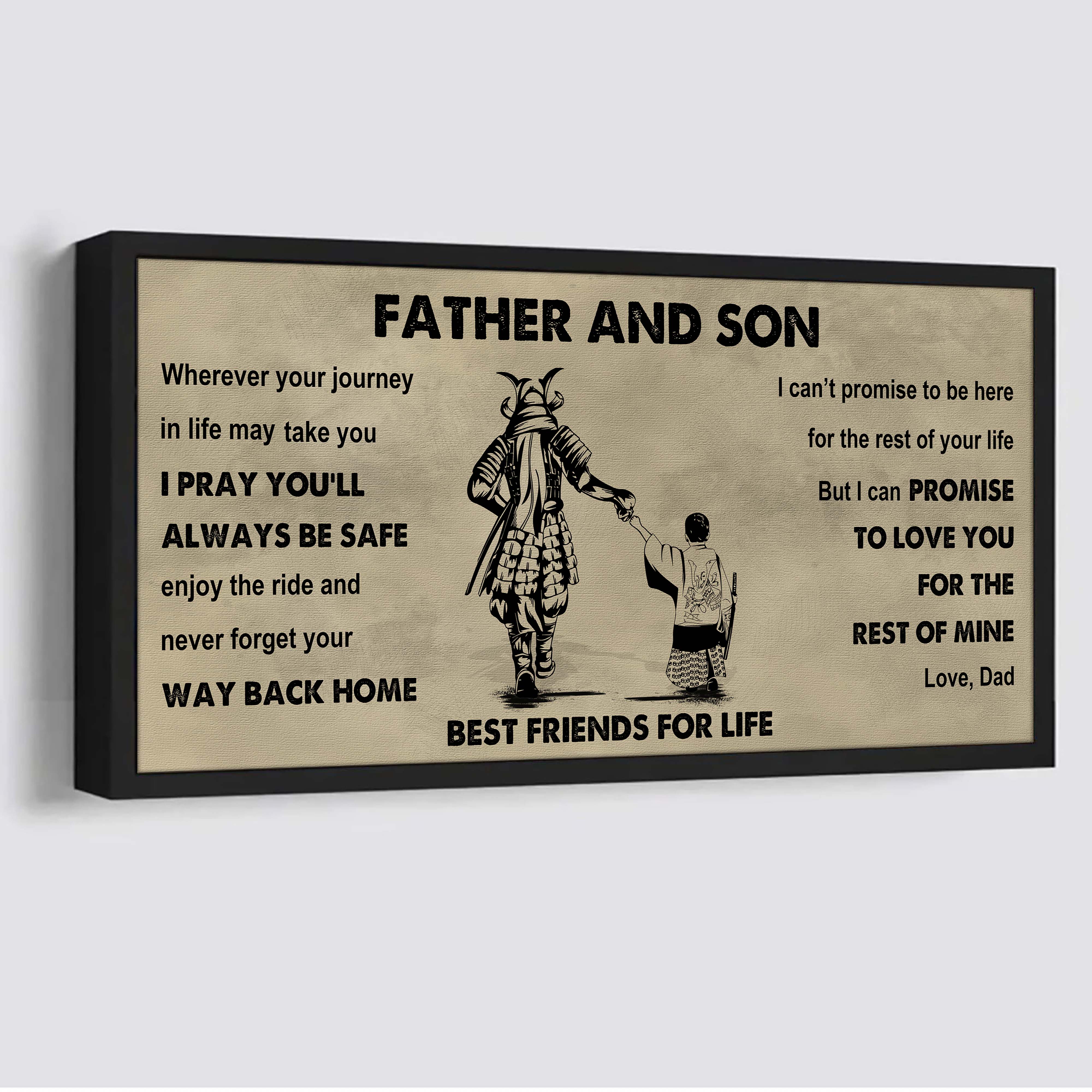 FAMILY-PHOTO UPLOAD Father And Son Best Friends For Life - Ver 2 Never Forget Your Way Back Home Poster Canvas Gift For Son From Father