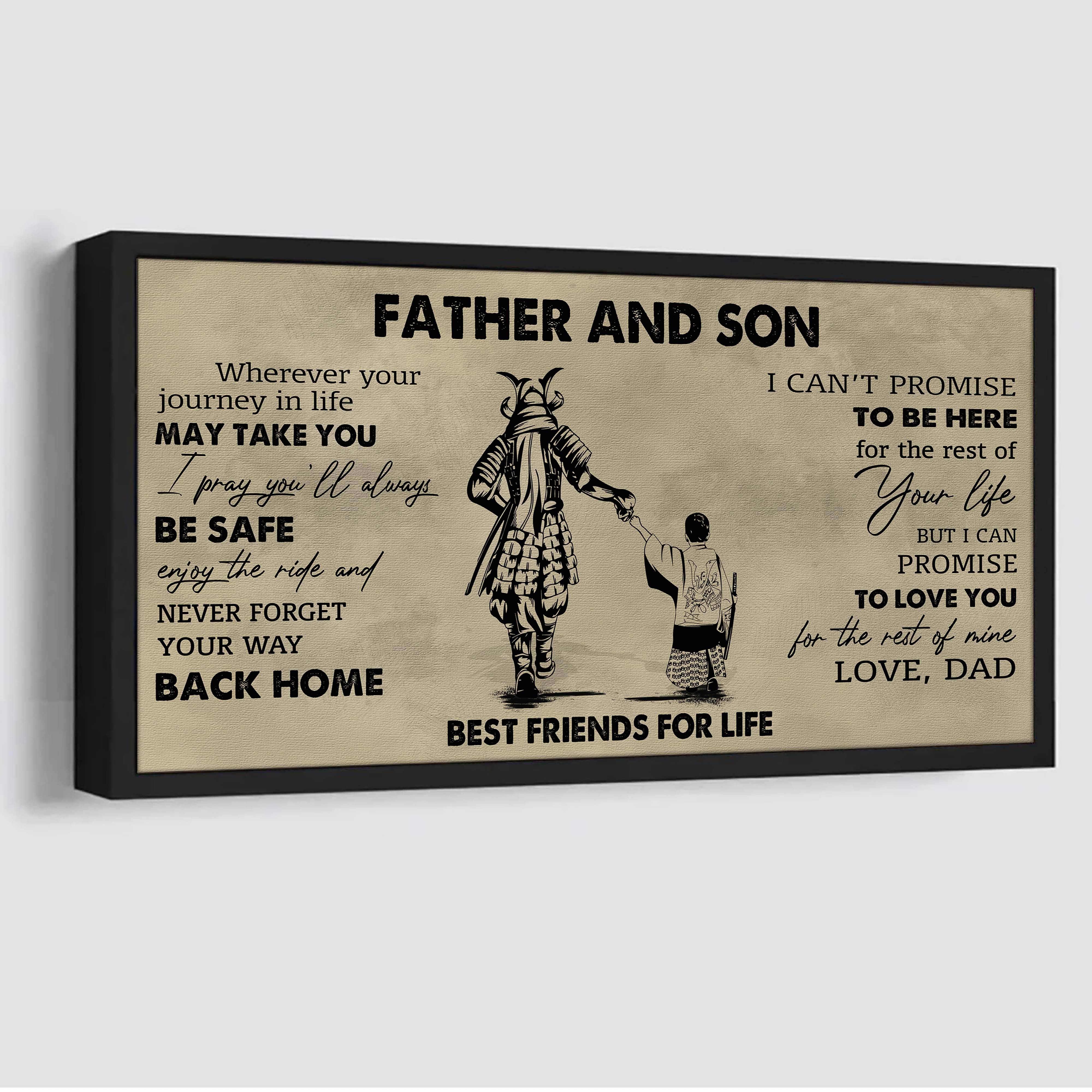 DRB Father And Daughter Best Friends For Life - Never Forget Your Way Back Home Poster Canvas Gift For Daughter From Father-Photo Upload