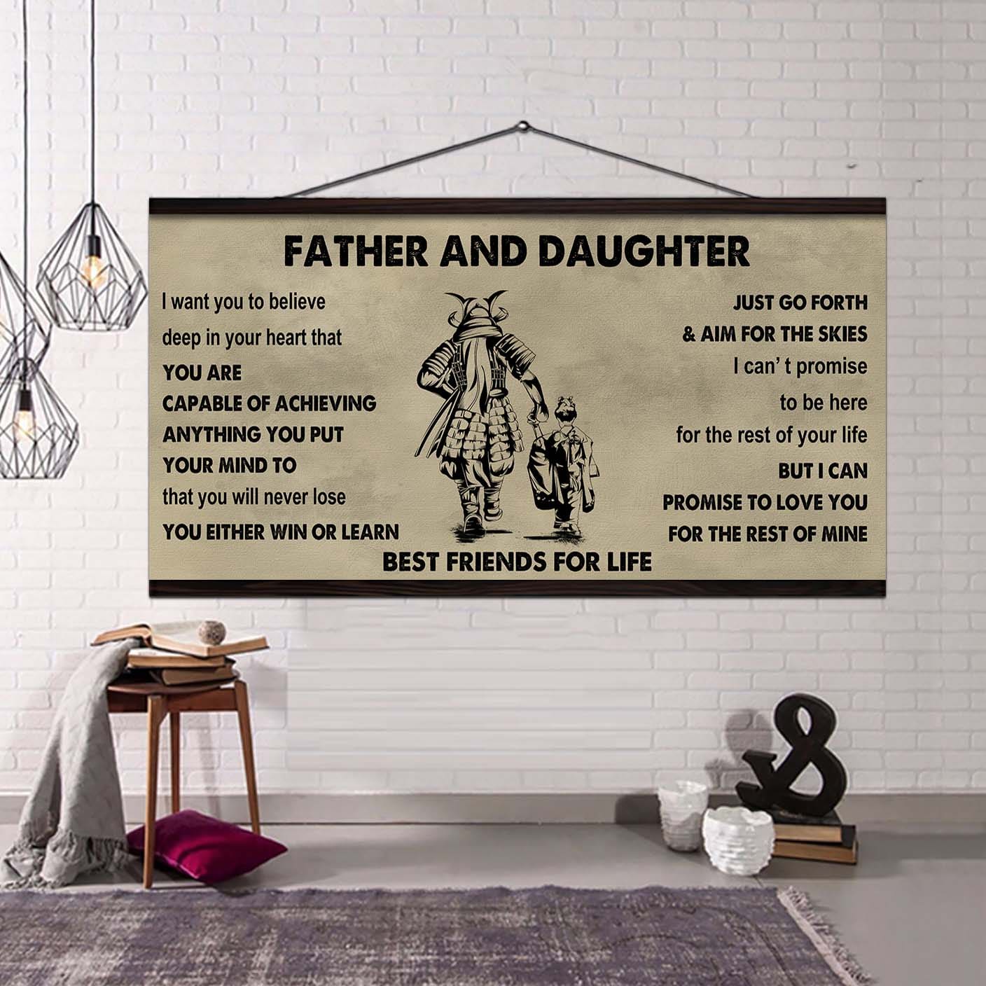 Samurai Father And Daughter Best Friends For Life - Ver 2 You Will Never Lose Poster Canvas Gift For Daughter From Father