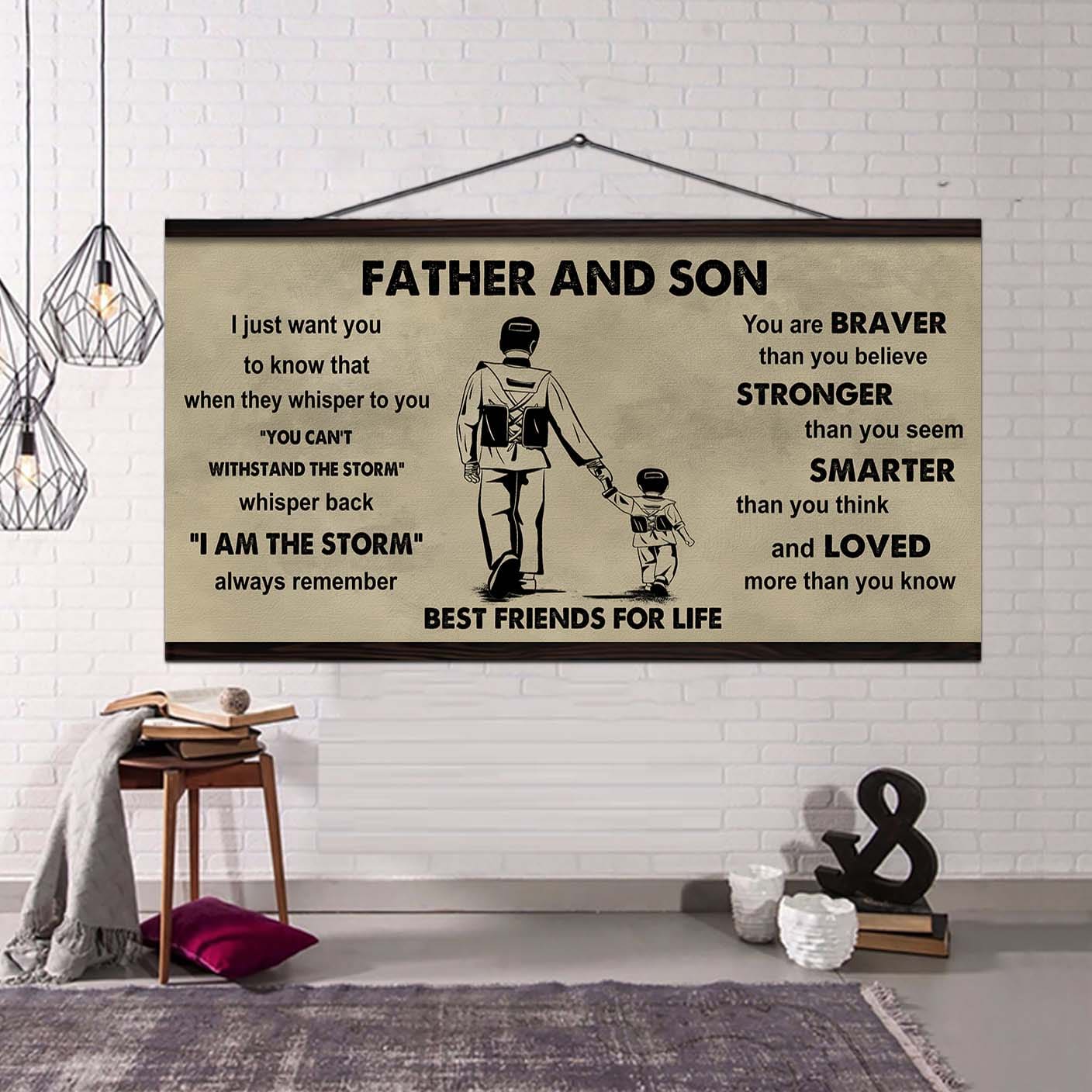 Sport-Family Father And Son Best Friends For Life - I Am The Storm Poster Canvas Gift For Son From Father