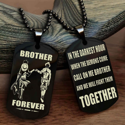 Soldier-Air force Personalized Double Sided Dog Tag For My Brother - Call On Me Brother And We Will Fight Them Together Gift For Your Friend