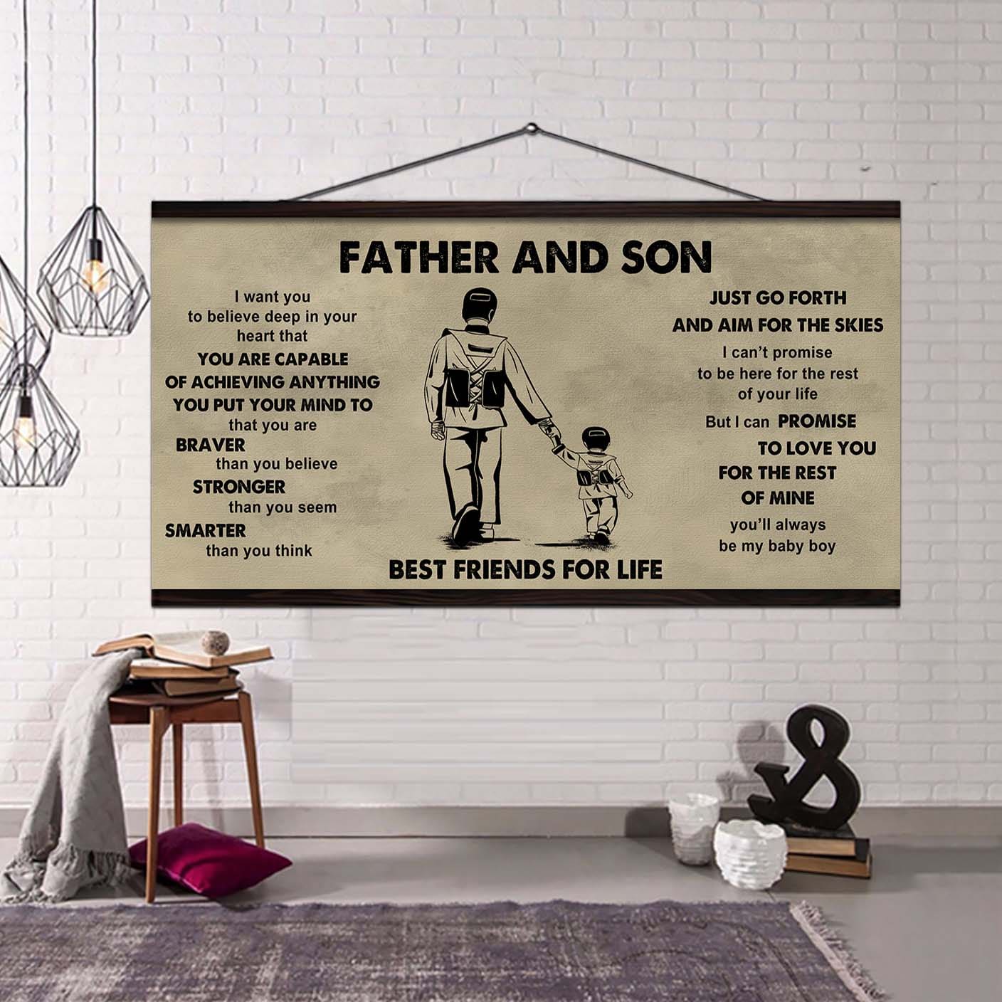 Sport - Family Father And Son Best Friends For Life - That You Are Braver Than You Believe Poster Canvas Gift For Son From Father