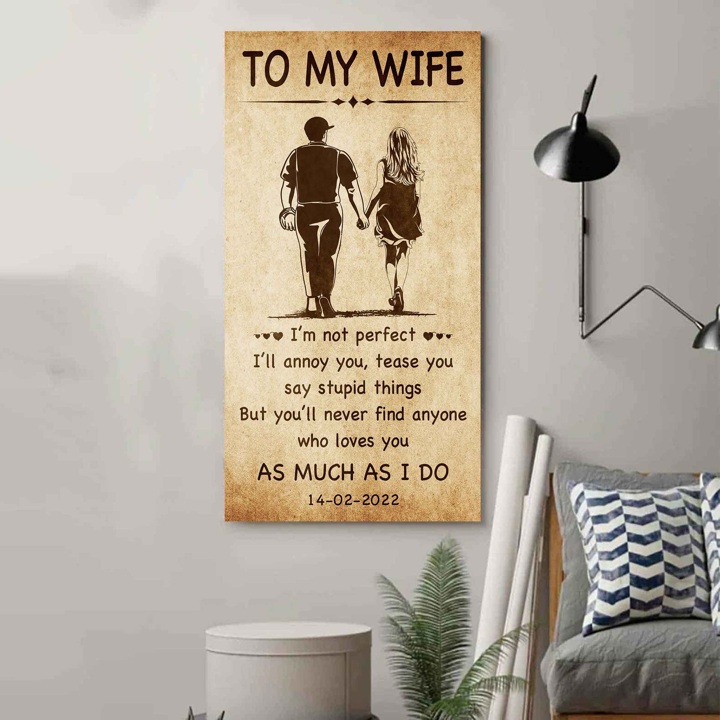 Biker Poster Canvas To My Wife - I Am Not Perfect