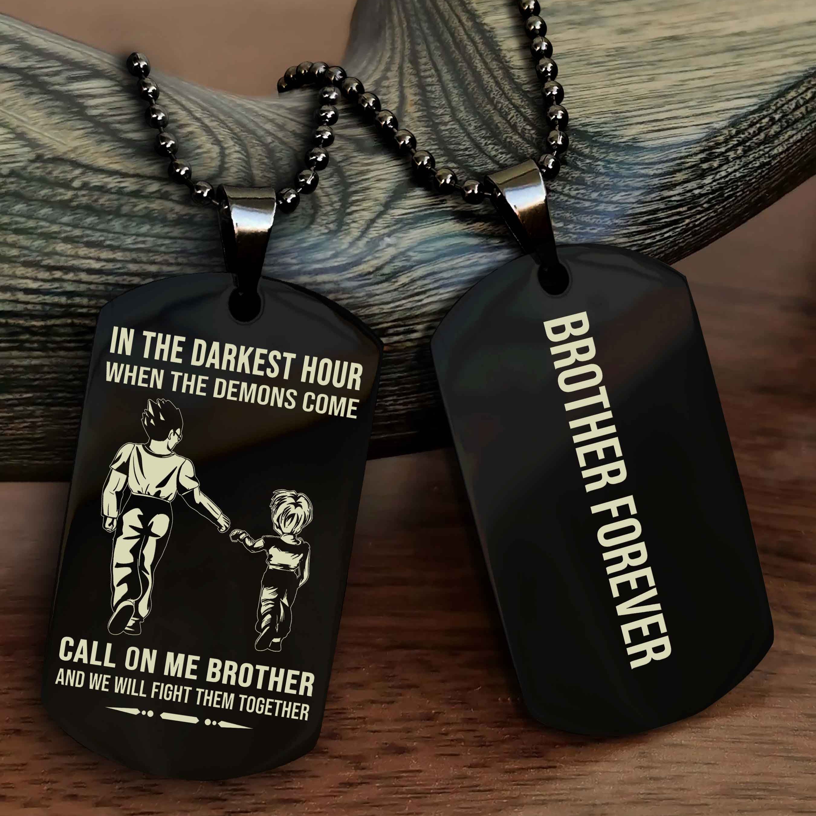 Cowboy Customizable engraved black dog tag double sided gift from brother, brother forevers