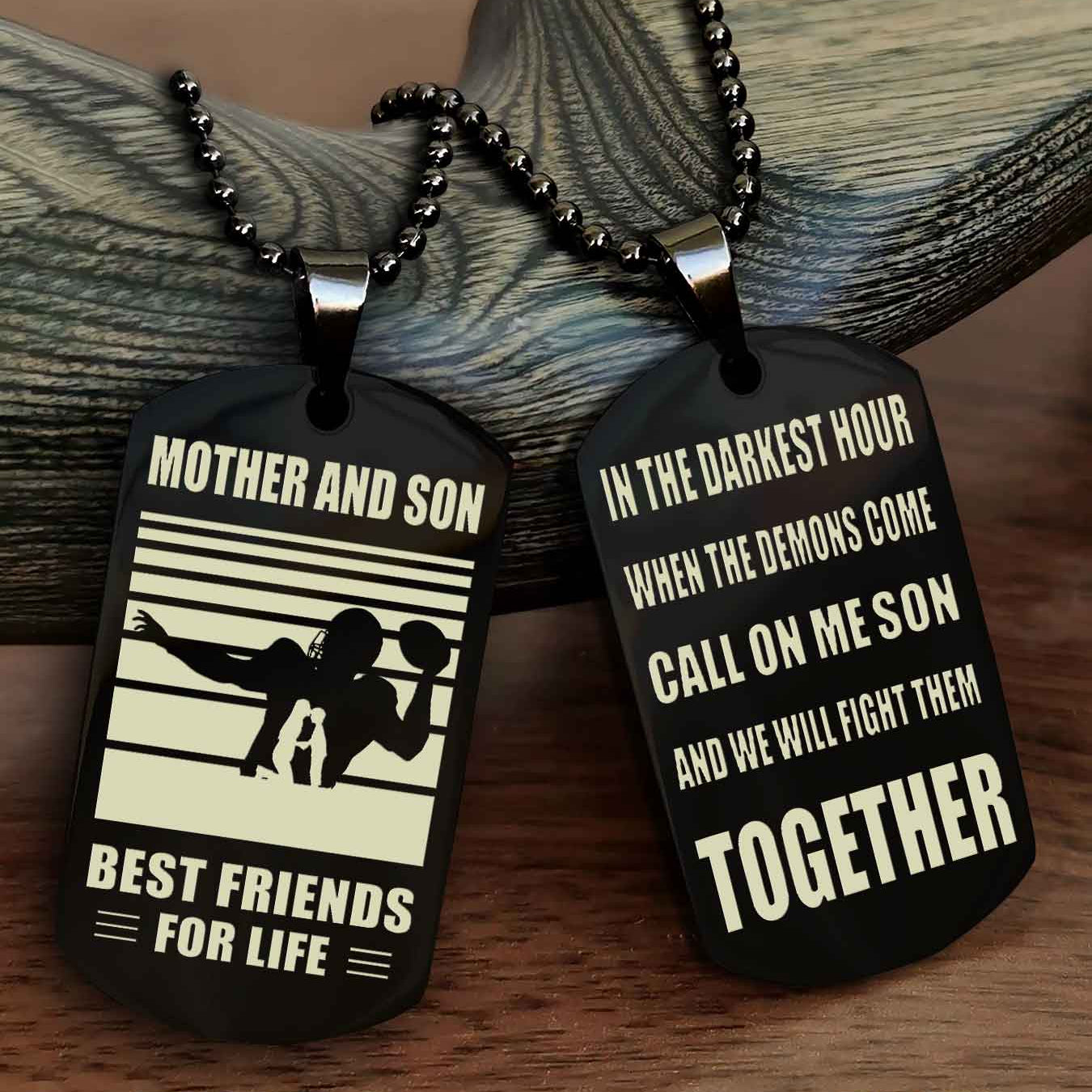 Sport Personalized Double Sided Dog Tag Father And Son Best Friend For Life - Call On Me Son