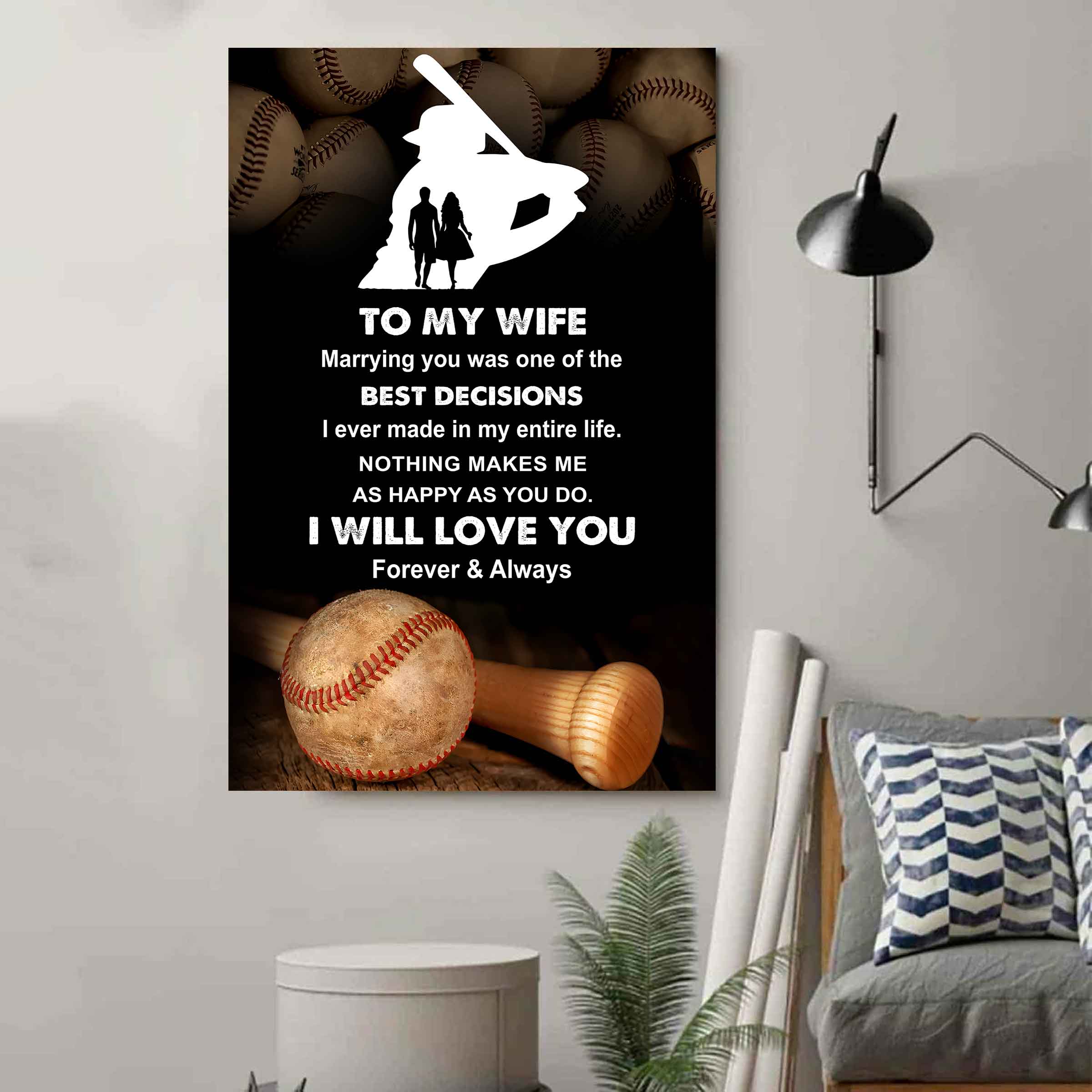 Sport Poster Canvas To My Wife Marrying You Was One Of The Best Decision Gift For Your Wife