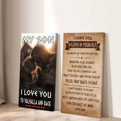 VK Canvas Set My Son I Love You Valhalla And Back Gift From Dad To Son