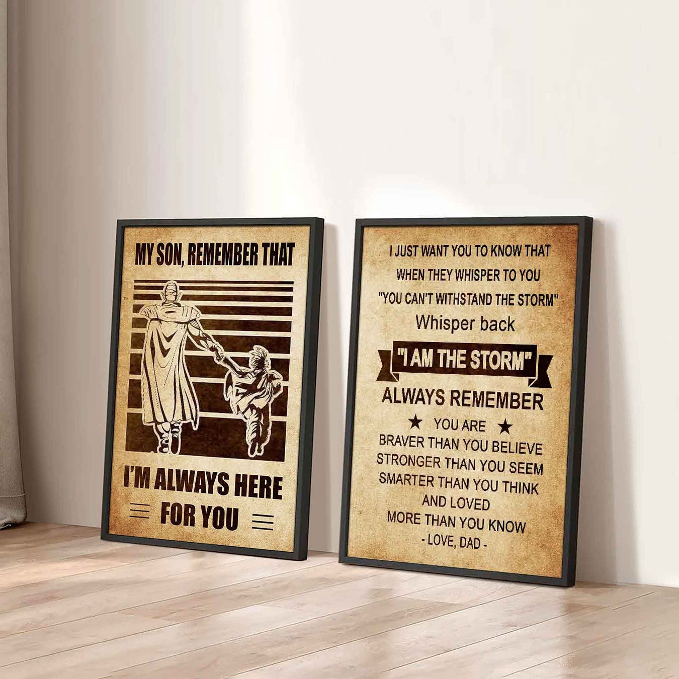 Combo 2 DRB Poster Canvas My Son Remember That - Whisper Back I'm The Storm
