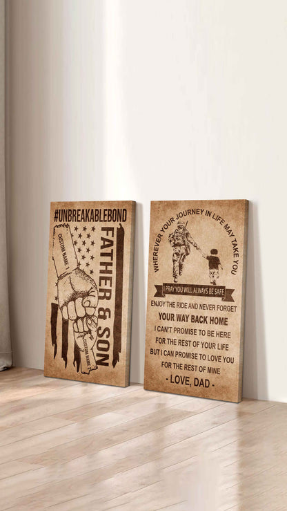 Father And Son Canvas Set To My Son Enjoy The Ride Never Forget Your Way Back Home