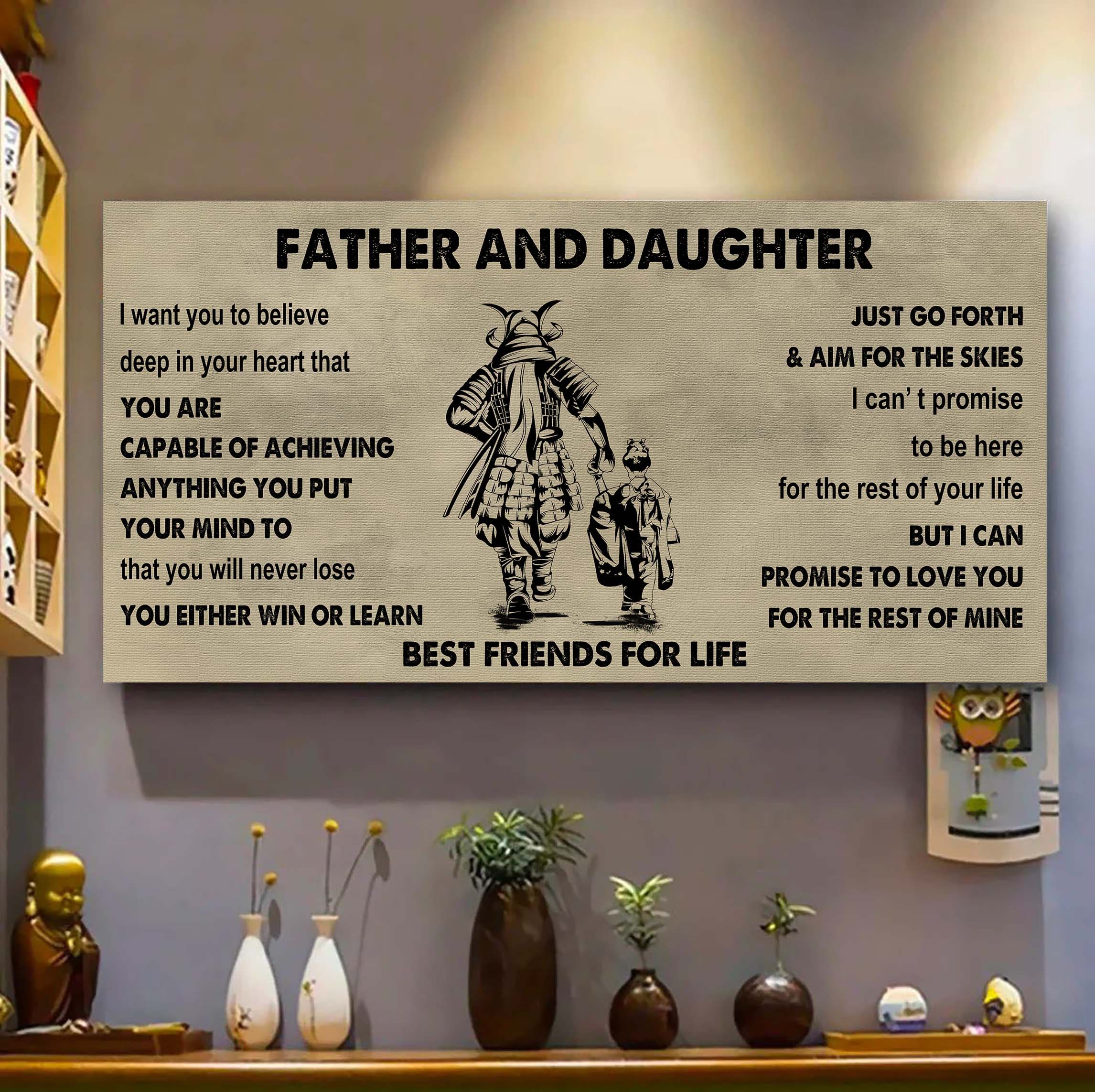 Biker Father And Daughter Best Friends For Life - Ver 2 You Will Never Lose Poster Canvas Gift For Daughter From Father