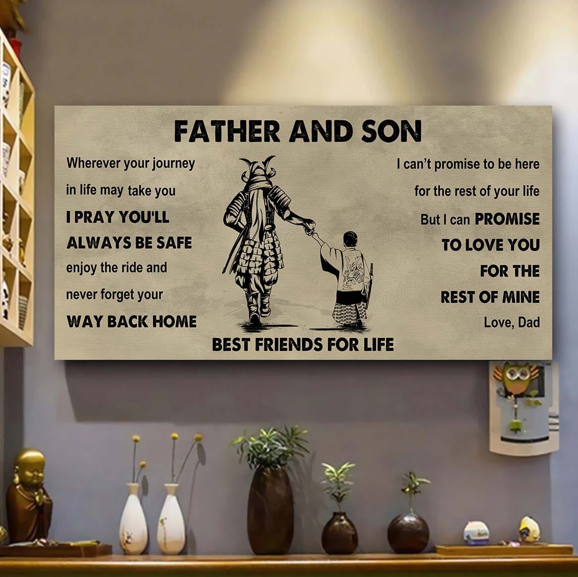 DRB GK Father And Son Best Friends For Life - Ver 2 Never Forget Your Way Back Home Poster Canvas Gift For Son From Father