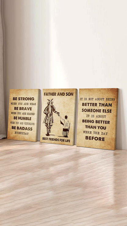 Combo 3 Biker Poster Canvas Be Strong When You Are Weak - It's Not About Being Better Than Someone Else It's About Being Better Than You Were The Day Before